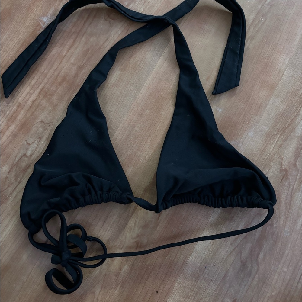 Wild Fable Black Textured Triangle Bikini